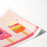 Colorful Ice Cream Girls Room Wall Art – Kids Room Art Print