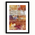 Extra large abstract art print featuring vibrant autumn colors in a textured style, framed in black.