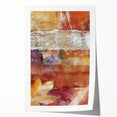Extra large rolled print of autumn-themed floral art with warm red and orange tones, ideal for dining room wall decor.