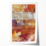 Extra large rolled print of autumn-themed floral art with warm red and orange tones, ideal for dining room wall decor.