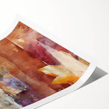 Extra large wall art featuring line art flowers in muted earth tones on a rolled print, ideal for large living room decor.