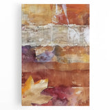 Black and white abstract depiction of fall on stretched canvas, suitable as large kitchen wall art.