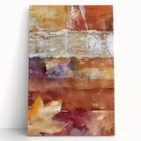 Large black and white abstract art on stretched canvas depicting falling leaves, ideal for kitchen wall art.