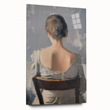 Abstract figurative acrylic wall art featuring a vibrant side view design in shades of blue, green, and orange, ideal for modern home decor.