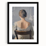 Abstract figurative frame in matte black, showcasing a modern art piece with bold shapes and lines, perfect for contemporary home decor or gallery display.