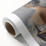 Abstract figurative art print on rolled canvas, showcasing vibrant colors and dynamic shapes, ideal for modern home decor. Packaged securely in a cardboard tube.