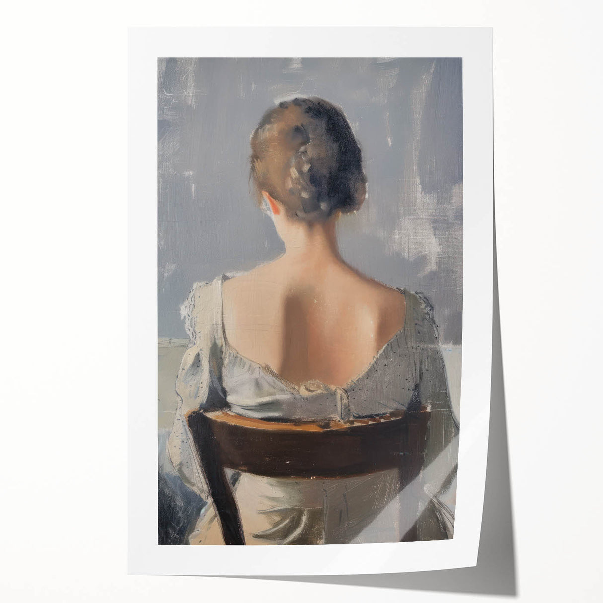 Abstract figurative rolled print showcasing vibrant colors and dynamic shapes, ideal for modern home decor, packaged securely in a protective tube.
