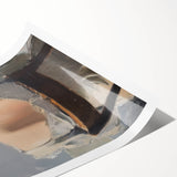 Abstract figurative art print featuring vibrant colors and fluid shapes, rolled and ready for display, showcasing modern artistic expression in a protective tube.