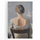 Abstract figurative stretched canvas artwork featuring vibrant colors and dynamic shapes, ideal for modern home decor. Perfect for adding a contemporary touch to any room.