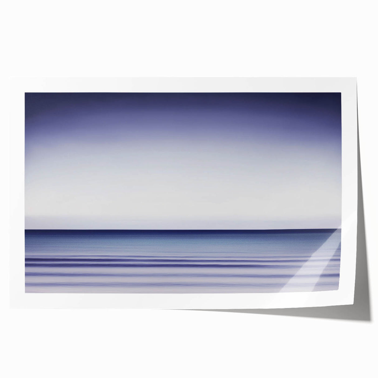 Abstract landscape art print in vibrant shades of blue and green, showcasing fluid shapes and textures, rolled and ready for display in a protective tube. Ideal for modern home decor and art enthusiasts seeking unique wall art options.