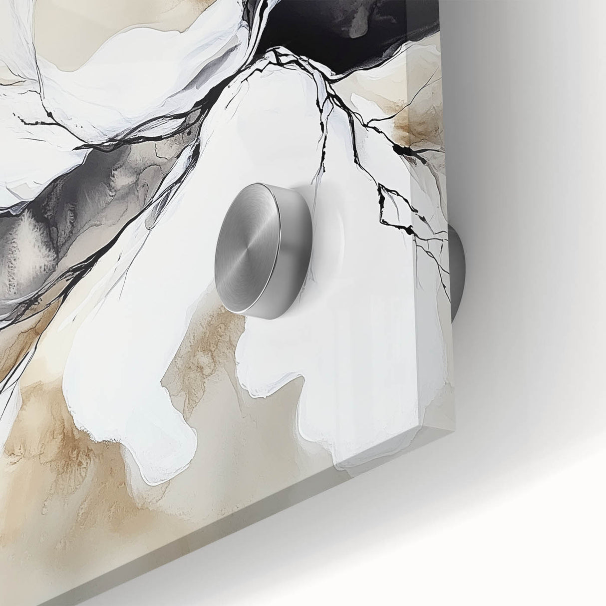 Geometric Abstract Wall Decor – Black, White & Beige Canvas Art