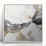Geometric Abstract Wall Decor – Black, White & Beige Canvas Art