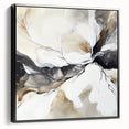 Geometric Abstract Wall Decor – Black, White & Beige Canvas Art