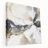 Geometric Abstract Wall Decor – Black, White & Beige Canvas Art