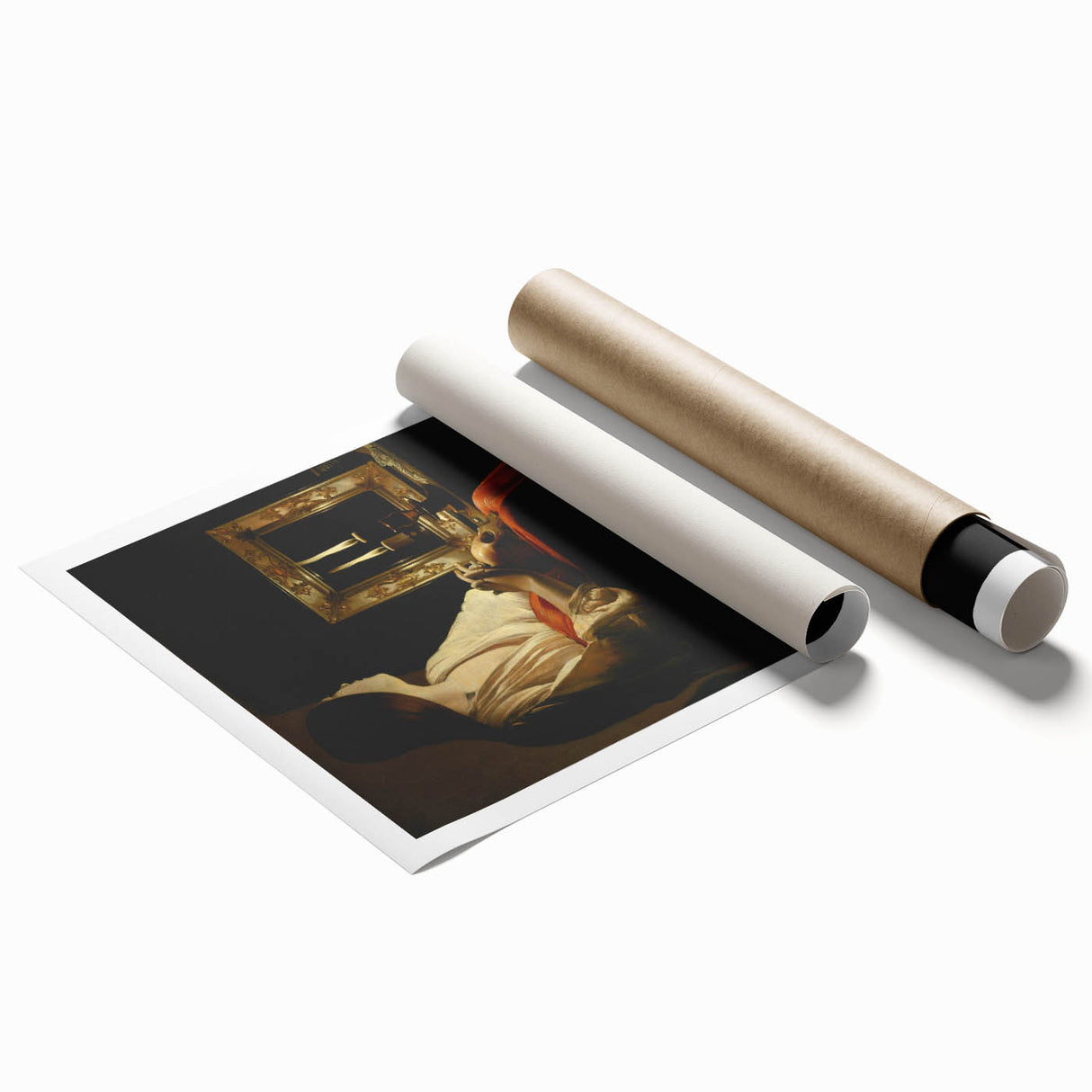 Baroque Candlelight Reflection: Antique Wall Art with Elegance