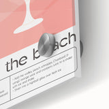 Large abstract wall art on acrylic glass, featuring mid-century modernist food and drink motifs in vibrant colors.