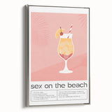 Framed canvas featuring a vintage poster of a black and white landscape, ideal for bedroom wall art.