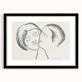 Minimalist Lovers Wall Art - Black and White Romantic Modern Decor