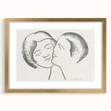 Minimalist Lovers Wall Art - Black and White Romantic Modern Decor