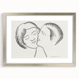 Minimalist Lovers Wall Art - Black and White Romantic Modern Decor