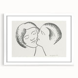 Minimalist Lovers Wall Art - Black and White Romantic Modern Decor