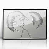 Minimalist Lovers Wall Art - Black and White Romantic Modern Decor