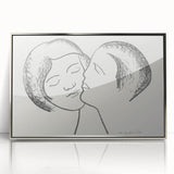 Minimalist Lovers Wall Art - Black and White Romantic Modern Decor