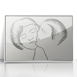 Minimalist Lovers Wall Art - Black and White Romantic Modern Decor