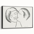 Minimalist Lovers Wall Art - Black and White Romantic Modern Decor