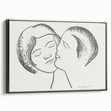 Minimalist Lovers Wall Art - Black and White Romantic Modern Decor