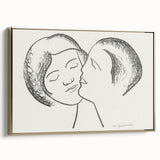 Minimalist Lovers Wall Art - Black and White Romantic Modern Decor