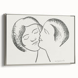 Minimalist Lovers Wall Art - Black and White Romantic Modern Decor