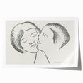 Minimalist Lovers Wall Art - Black and White Romantic Modern Decor