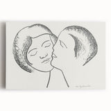 Minimalist Lovers Wall Art - Black and White Romantic Modern Decor