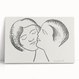 Minimalist Lovers Wall Art - Black and White Romantic Modern Decor