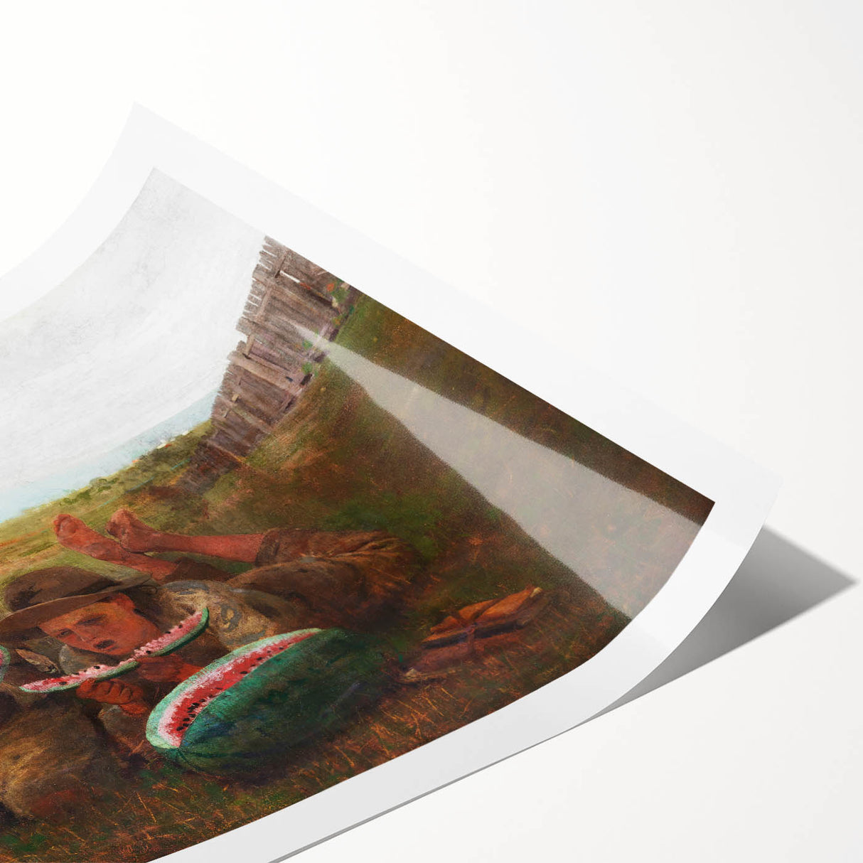 Realism Art Print - The Watermelon Boys by Winslow Homer, Rural Scene