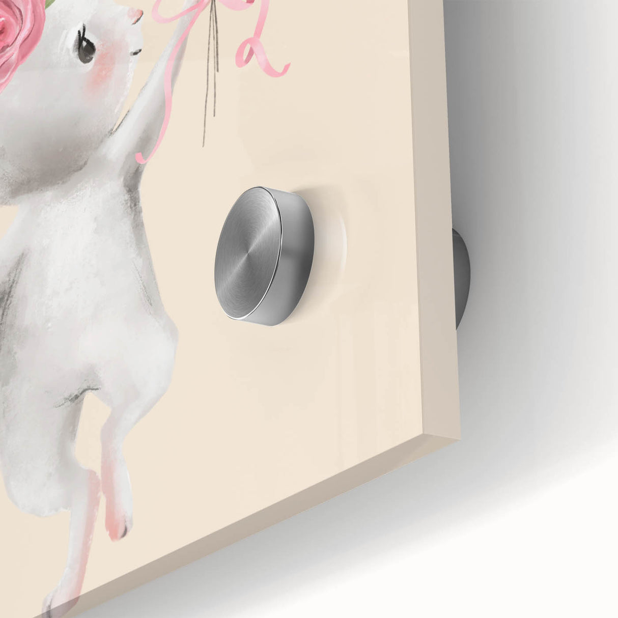 Floral Bunny Balloon Girls Room Wall Art – Kids Room Art Print