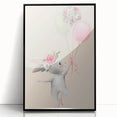 Floral Bunny Balloon Girls Room Wall Art – Kids Room Art Print