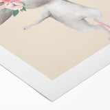 Floral Bunny Balloon Girls Room Wall Art – Kids Room Art Print