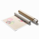 Floral Bunny Balloon Girls Room Wall Art – Kids Room Art Print