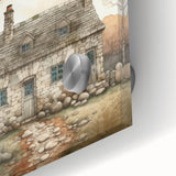 Large abstract wall art on acrylic glass depicting swirling autumn hues, ideal for bedroom or dining room decor.