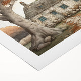 Extra large rolled canvas featuring a vibrant autumnal forest scene, ideal for art wall dining room.