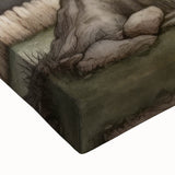 Large art depicting a black and white landscape painting on stretched canvas, suitable for bedroom wall decor.