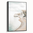 Black and white framed canvas depicting a vintage landscape scene, ideal for bedroom wall art.