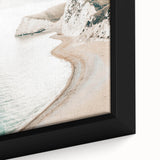 Extra large framed canvas depicting a textured, colorful abstract design on a black background, ideal for living room decor.