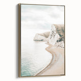 Landscape art painting of a summer scene on framed canvas, featuring a golden field under a vibrant blue sky.