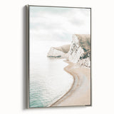 Vintage poster art of summer season, vibrant colors on extra large framed canvas, ideal for living room decor.