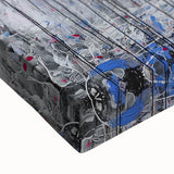 Close-up of an abstract floral design on stretched canvas, showcasing vibrant colors and intricate details, perfect for modern home decor and artistic ambiance.