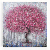 Abstract floral design stretched canvas artwork showcasing vibrant colors and intricate details, ideal for enhancing modern home decor aesthetics.