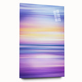 Abstract landscape art print featuring vibrant colors and fluid forms, crafted on acrylic glass, showcasing a side view with a polished finish, ideal for modern decor.